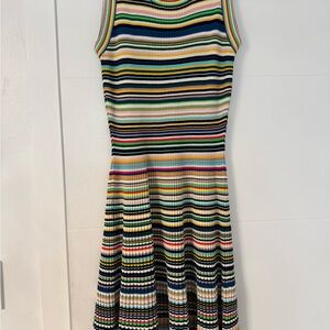 Milly Multicolor Striped Midi Dress